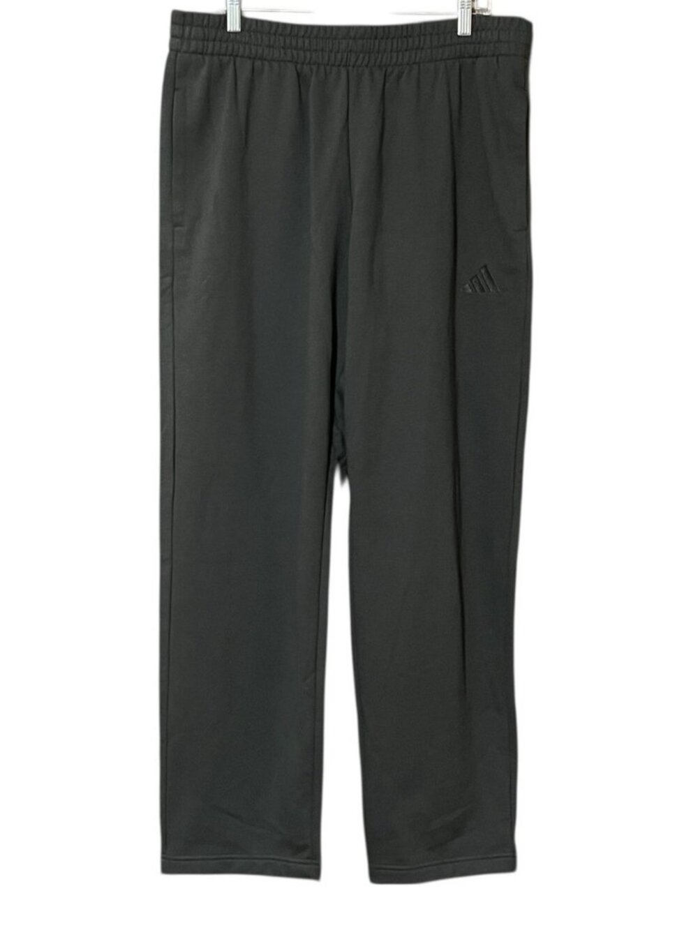 adidas Mens Fleece Sweatpants XL Gray Six Drawstring NWT Athleisure Lounge Cozy